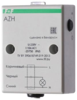 Изображение Фотореле AZH (встроен. фотодатчик монтаж на плоскость 230В 10А 1 НО IP65) F&F EA01.001.001