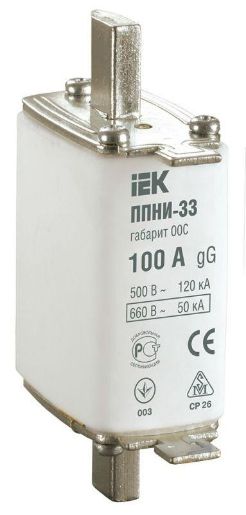 Изображение Вставка плавкая ППНИ-33 100А габарит 00С IEK DPP11-100