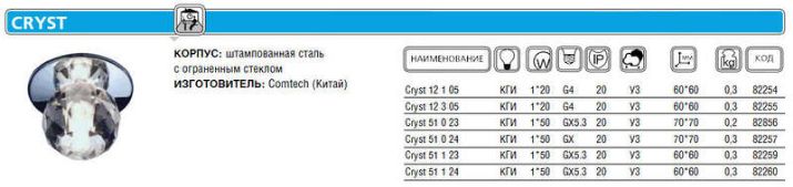 Изображение Светильник Cryst 51 0 23 Комтех CH918062