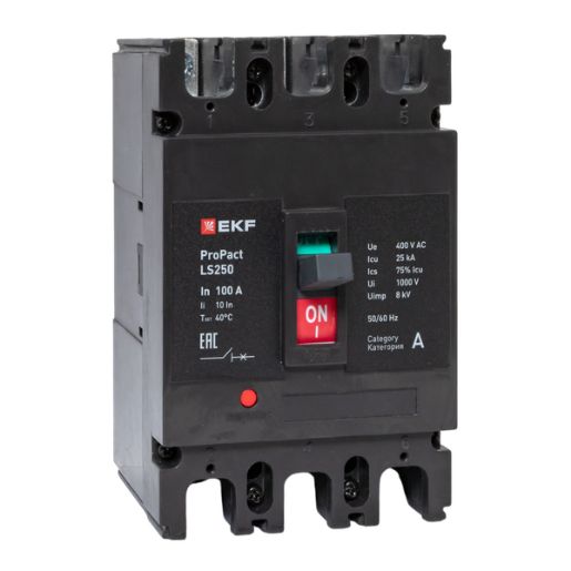 Изображение Выключатель автоматический 3п 100А 25кА LS250 ProPact EKF mccb-250-25-3-100-ls