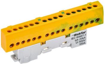 Изображение Шина PE "земля" изол. на универс. держ. 6х9-16-ЖЗ TEKFOR IEK TF-NN10-16-KL-K52
