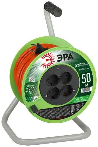 Изображение Удлинитель на катушке 4х50м без заземл. RP-4-2x1.5-50m ПВС 2х1.5 Эра Б0059784