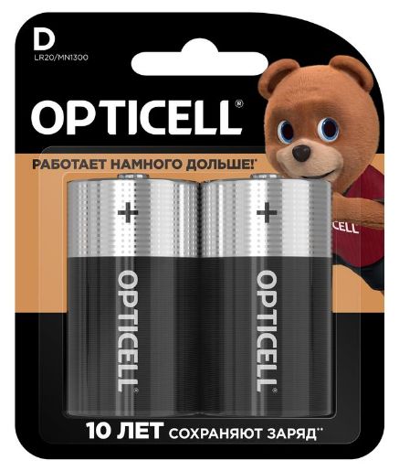 Изображение Элемент питания алкалиновый D/LR20 1.5В (блист. 2шт) Basic Opticell 5051005