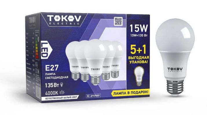 Изображение Набор ПРОМО лампа светодиодная 15Вт А60 4000К Е27 176-264В (Promo 5+1 шт) TOKOV ELECTRIC Promo-A60-E27-15-4K