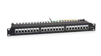 Изображение Патч-панель 19дюйм 1U кат.5E полн. экранир. 24 порта RJ45 Dual IDC WR-PL-24-C5E-SH-D черн. WRline 505210