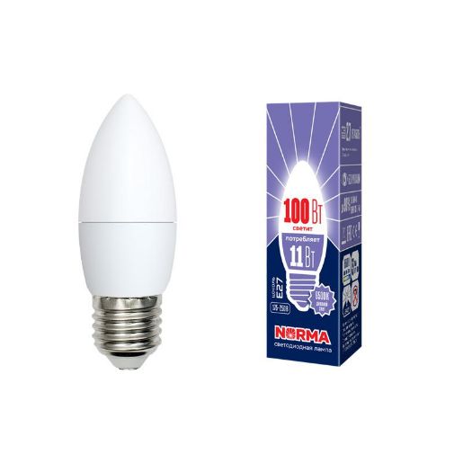 Изображение Лампа светодиодная LED-C37-11W/DW/E27/FR/NR Norma 11Вт матовая E27 (упак. картон) Volpe UL-00003813