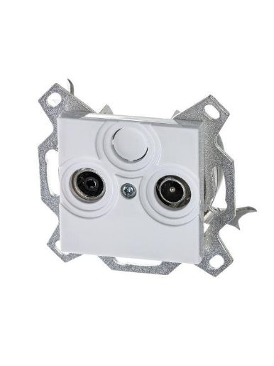 Изображение Розетка телевизионная проходная TV/R Levit 7дБ бел. ABB 2CHH083607A6003