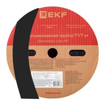 Изображение Трубка термоусадочная ТУТ нг 40/20 черн. (уп.50м) EKF tut-40-b