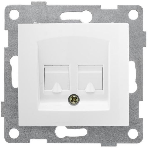 Изображение Розетка компьютерная 2-м СП Bravo RJ45 механизм бел. GUSI С10К2-001