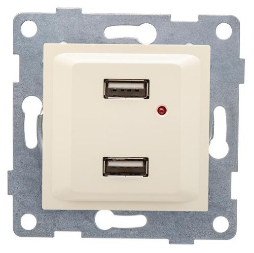 Изображение Розетка USB 2-м СП Ugra механизм беж. GUSI С11USB2-003