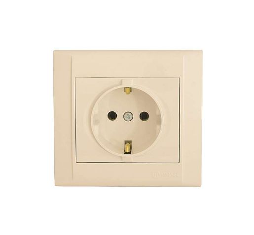 Изображение Розетка СП Defne 16А IP20 с зазем.крем Makel 42010028