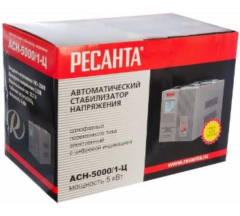 Изображение Стабилизатор напряжения АСН-5000/1-Ц 1ф 5кВт IP20 релейный Ресанта 63/6/6