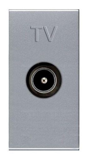 Изображение Розетка телевизионная TV 1мод. Zenit прост. механизм серебр. ABB 2CLA215070N1301