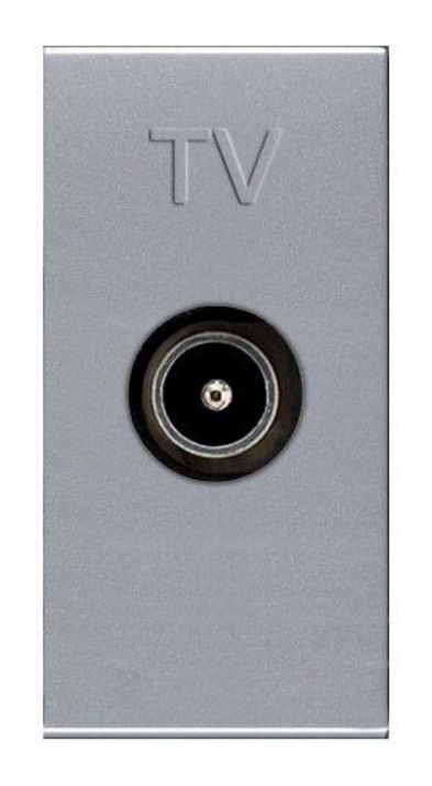Изображение Розетка телевизионная TV 1мод. Zenit прост. механизм серебр. ABB 2CLA215070N1301