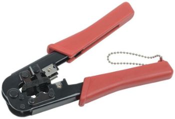 Изображение Инструмент обжимной для RJ45; RJ12; RJ11 без храпового механизма с прорезиненными ручками син./оранж. ITK TM1-B10H