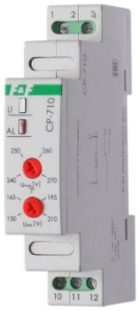 Изображение Реле напряжения CP-710 (однофазный; контроль верхнего и нижнего значений напряжения; монтаж на DIN-рейке 35мм; 230В 16А 1P IP20) F&F EA04.009.001