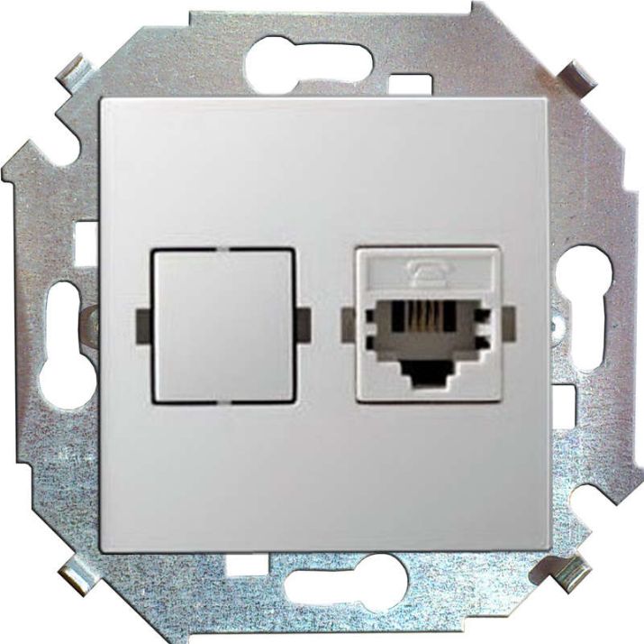Изображение Розетка компьютерная СП Simon 15 RJ45 кат.5E Systimax механизм бел. Simon 1591598-030