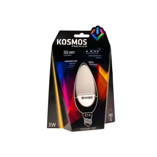 Изображение Лампа светодиодная KOSMOS premium 3Вт свеча E14 230В 3000К Космос KLED3wCN230vE1427