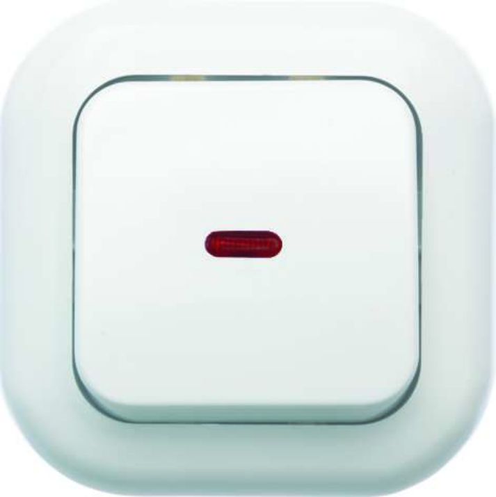 Изображение Выключатель 1-кл. СП Валентина 6А IP20 С16-068 с индикацией бел. Кунцево 7645