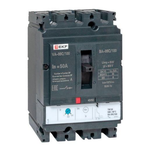 Изображение Выключатель автоматический 3п 100/50А 36кА ВА-99C Compact NS PROxima EKF mccb99C-100-50
