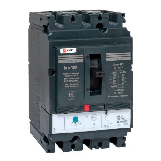 Изображение Выключатель автоматический 3п 100/16А 36кА ВА-99C Compact NS PROxima EKF mccb99C-100-16