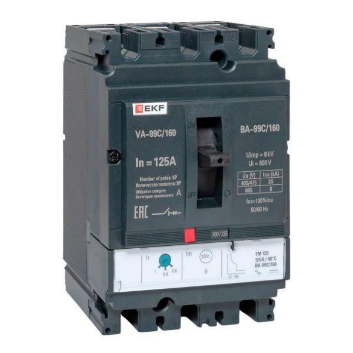 Изображение Выключатель автоматический 3п 160/125А 36кА ВА-99C Compact NS PROxima EKF mccb99C-160-125