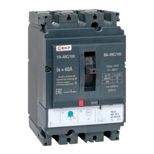 Изображение Выключатель автоматический 3п 100/40А 36кА ВА-99C Compact NS PROxima EKF mccb99C-100-40