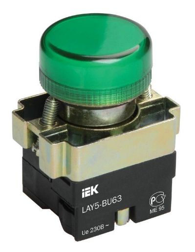 Изображение Индикатор светосигнальный LAY5-BU63 d22мм 230В зел. IEK BLS50-BU-K06