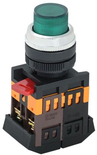 Изображение Кнопка ABLFP-22 d22мм 1з+1р 240В неон зел. IEK BBT20-ABLFP-K06