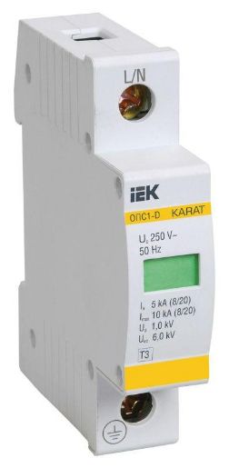 Изображение Ограничитель перенапряжения ОПС1-D 1P IEK MOP20-1-D