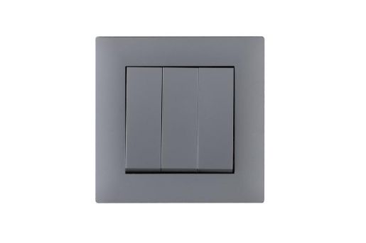 Изображение Выключатель 3-клав. 1 вход 3 выхода Karea RIZZ STAR сер. Makel 88065091
