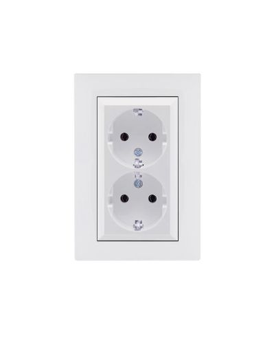 Изображение Розетка 2-я Karea RIZZ с заземл. бел. Makel 88001082