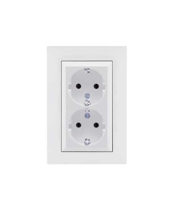 Изображение Розетка 2-я Karea RIZZ с заземл. бел. Makel 88001082