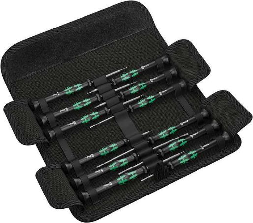 Изображение Набор отверток прецизионных Kraftform Micro 12 Universal 1 12 пр. PH 00/0 TORX HF TX 5/6 SL 1.5/1.8/2.0/2.5/3.0 HEX 0.9/1.5/2.0 Wera WE-073675