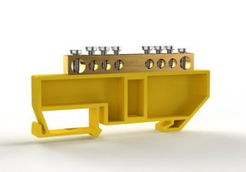 Изображение Шина PE "земля" на DIN-изоляторе 6х9мм 8 отвер. латунь TOKOV ELECTRIC TKE-BCB-69-8-DIN/PE