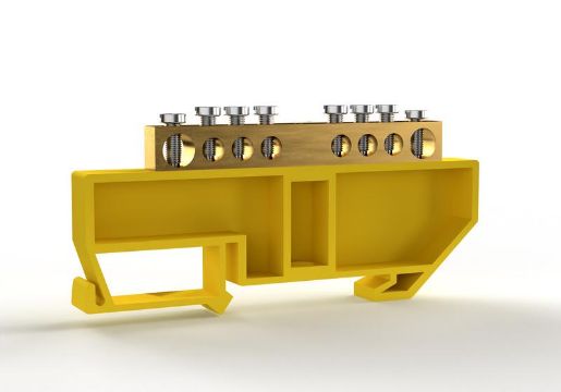 Изображение Шина PE "земля" на DIN-изоляторе 6х9мм 8 отвер. латунь TOKOV ELECTRIC TKE-BCB-69-8-DIN/PE