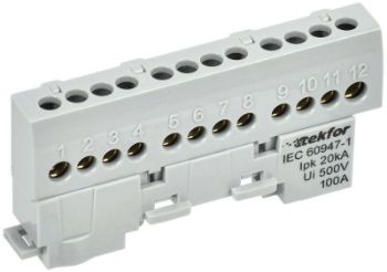 Изображение Шина L "фаза" изол. на универс. держ. 6х9-12-Ср TEKFOR IEK TF-NN10-12-KL-K03