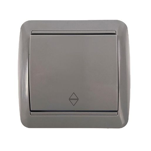 Изображение Переключатель проходной 1-кл. ОП Клио 10А IP44 сер. UNIVersal К2230-Gr