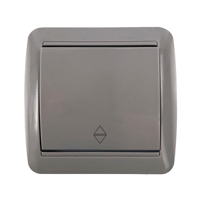 Изображение Переключатель проходной 1-кл. ОП Клио 10А IP44 сер. UNIVersal К2230-Gr