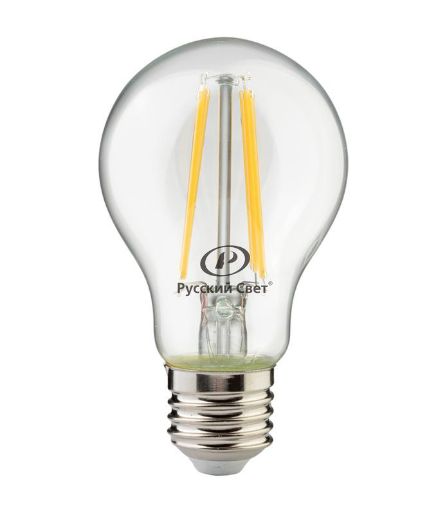 Изображение Лампа светодиодная филаментная RS F A55 E27 8W 220-240V 2700К 8Вт 970лм Ra 90 грушевидная Русский Свет 15010945086