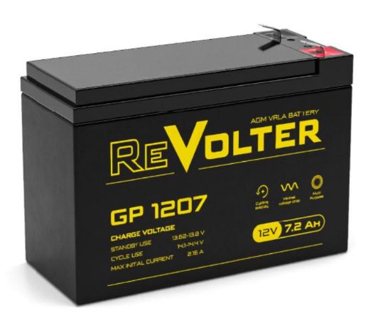 Изображение Аккумулятор 12В 7.2А.ч GP 1207 REVOLTER 4614040020015
