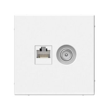 Изображение Розетка компьютерная + телевизионная 2-м ArtGallery RJ45 + TV кат.5E бел. SE GAL000189