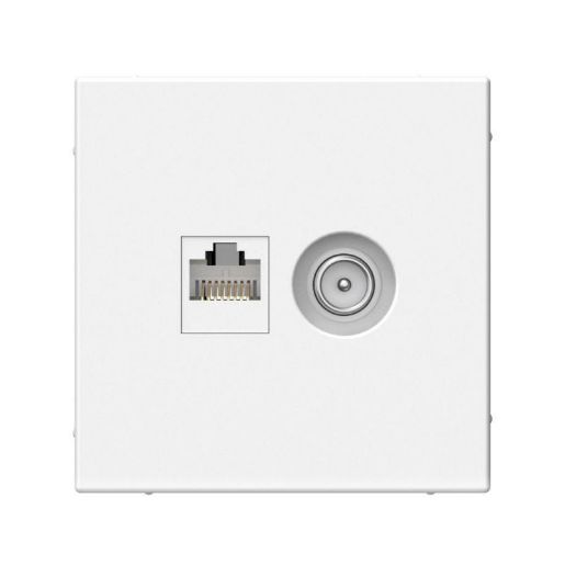 Изображение Розетка компьютерная + телевизионная 2-м ArtGallery RJ45 + TV кат.5E бел. SE GAL000189