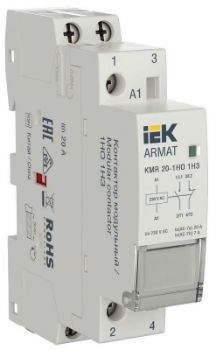 Изображение Контактор модульный KMR 20А 230В AC 1НО 1НЗ ARMAT IEK AR-KMR10-020-11-230