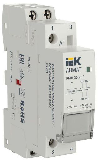 Изображение Контактор модульный KMR 20А 230В AC 2НЗ ARMAT IEK AR-KMR10-020-02-230