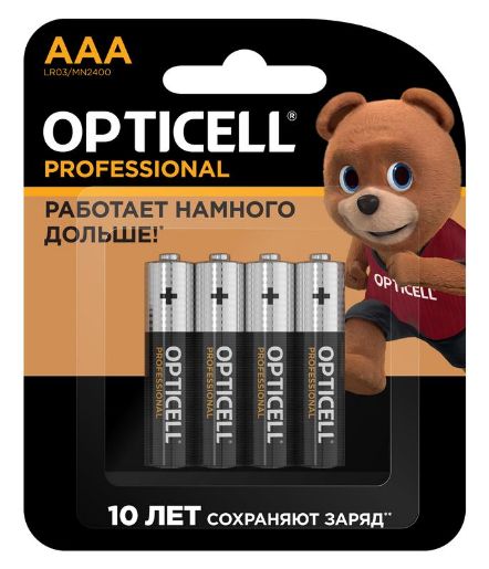 Изображение Элемент питания алкалиновый AAA/LR03 (блист. 4шт) Professional Opticell 5052002
