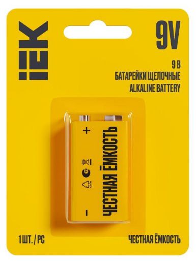 Изображение Элемент питания алкалиновый "крона" 6LR61 9В Alkaline (блист.1шт) IEK ABT-6LR619V-OP-L01