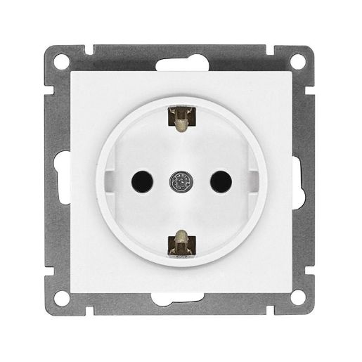 Изображение Розетка 1-м СП Афина 16А IP20 с заземл. механизм бел. Universal A0028