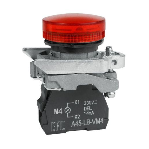 Изображение Лампа сигнальная OptiSignal D22 C4-L-M4 красн. металл 230-240VAC XB4BVM4 КЭАЗ 332176