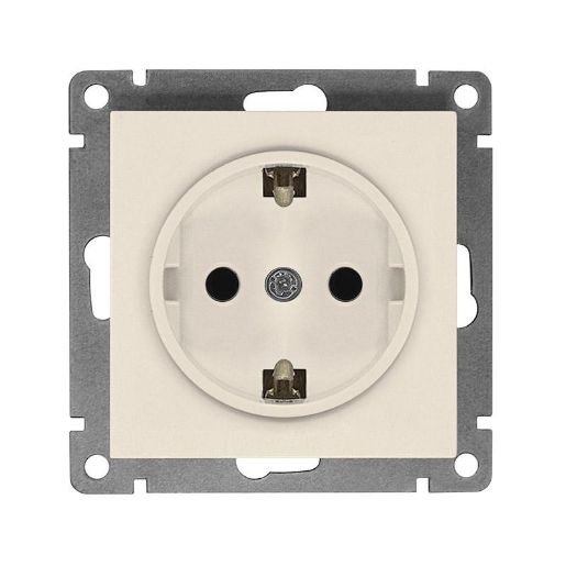 Изображение Розетка 1-м СП Афина 16А IP20 с заземл. механизм сл. кость (ivory) Universal A0028-I